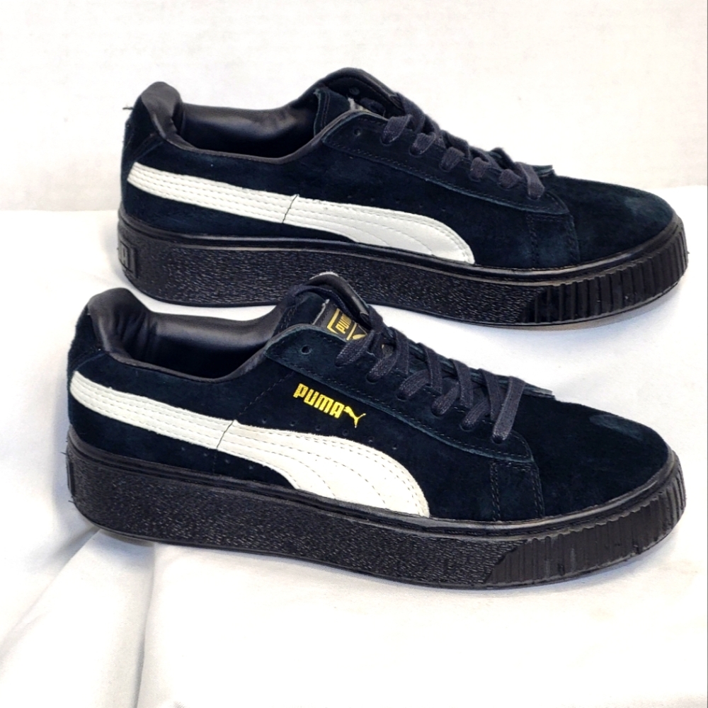 Puma Womens Vikky Stacked SD 369144-03 Black Casual Shoes Sneakers Size 7.5